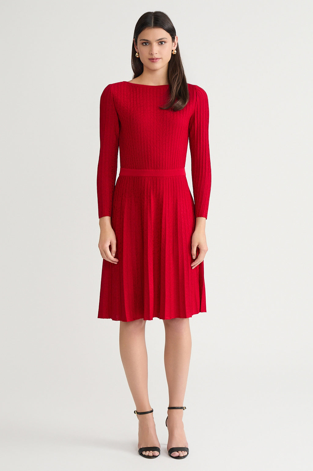 Fit-N-Flare Tonal Stitch Knit Dress | Ming Wang