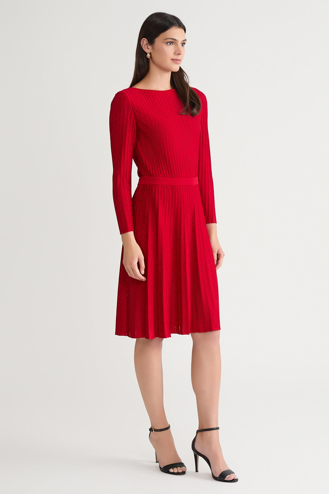 Plus Size Fit-N-Flare Tonal Stitch Knit Dress