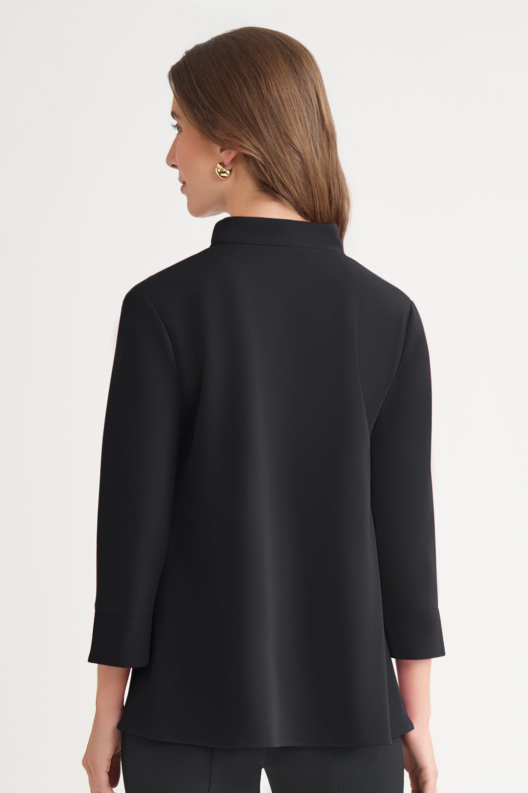 Stretch Deco Crepe Pullover Blouse | Ming Wang