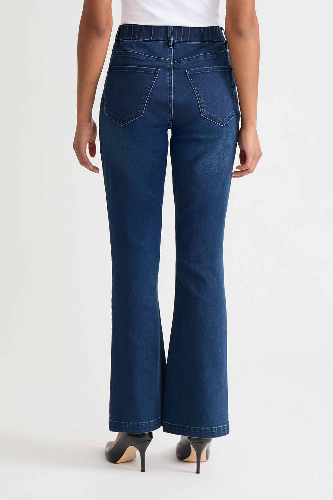 Denim Pull-On Flare Bootcut Jeans | Ming Wang