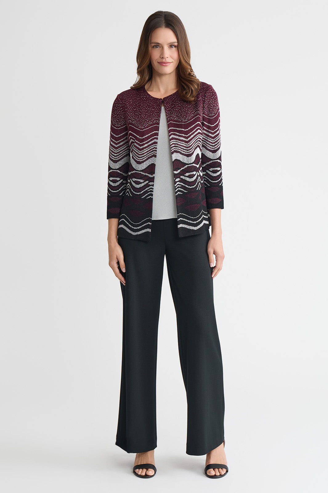 Heritage Lurex Landscape Jacquard Knit Jacket | Ming Wang