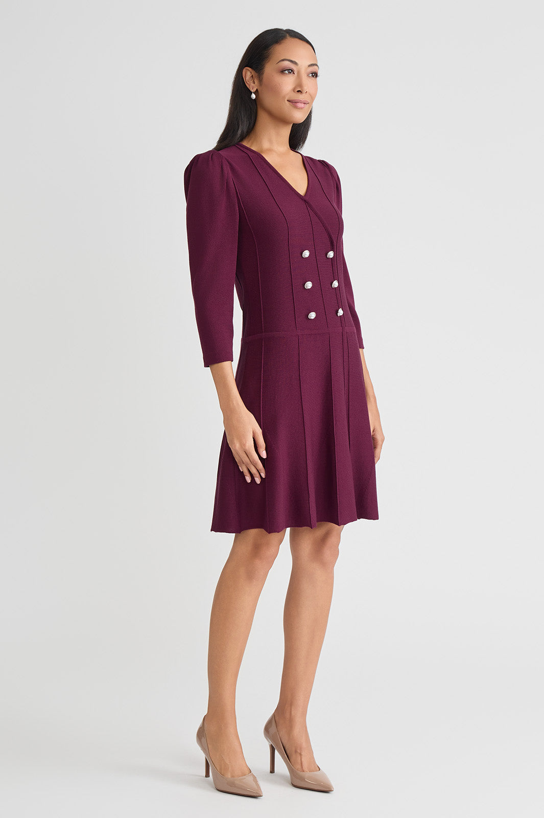 A-Line Faux Wrap Soft Knit Dress A-Line Faux Wrap Soft Knit Dress