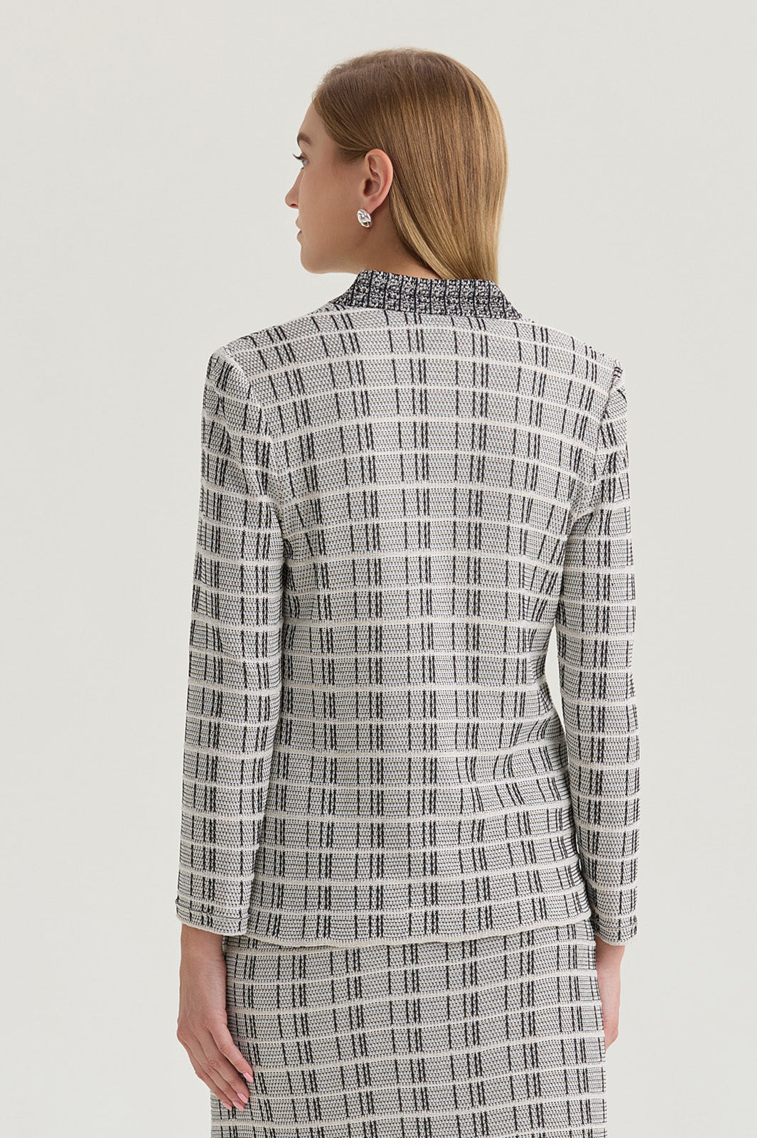 ジャケット・アウター ounce / rene round tweed knit jacket Tailored Contrast Stitch Tweed Knit Jacket | Ming Wang