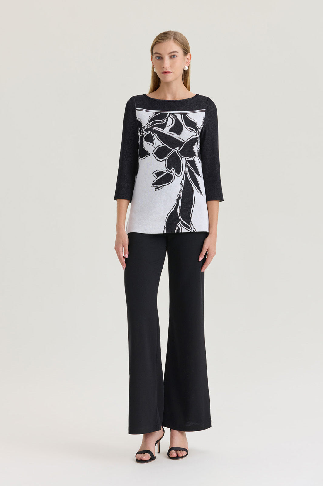 Floral Jacquard Soft Knit Tunic | Ming Wang