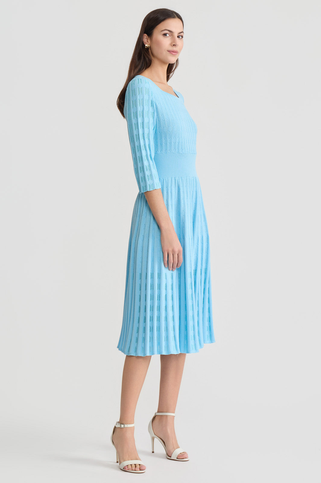 knit fit and flare dress Linear Pointelle Tonal Fit-N-Flare Midi autopostr_instagram_63731