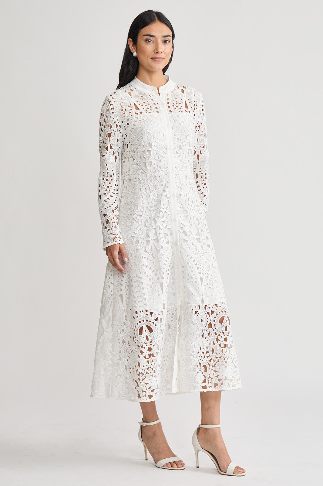 Fit-N-Flare Lined Laced Midi Dress | Ming Wang Fit-N-Flare Lined Laced Midi Dress | Ming Wang