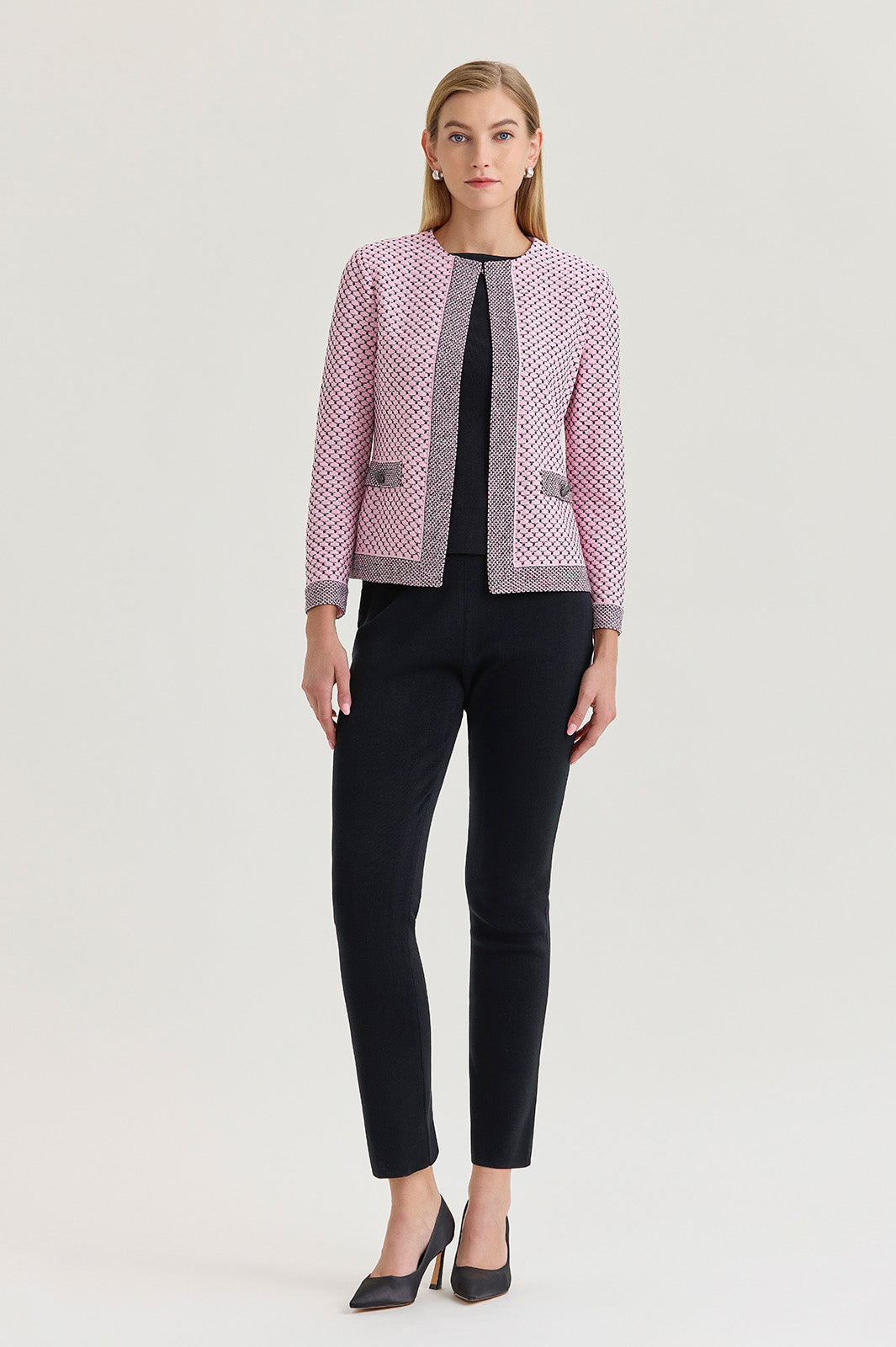 Family Savvy Heritage Shell Stitch Knit Jacket | Ming Wang