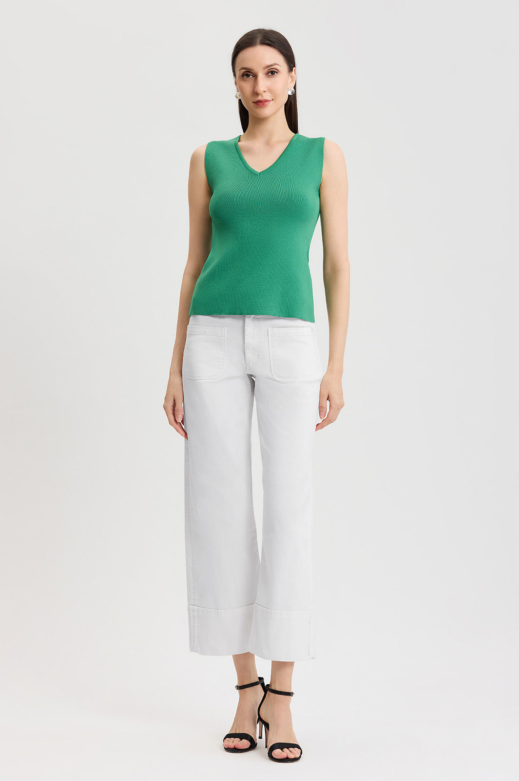 V-Neck Soft Knit Tank | Ming Wang