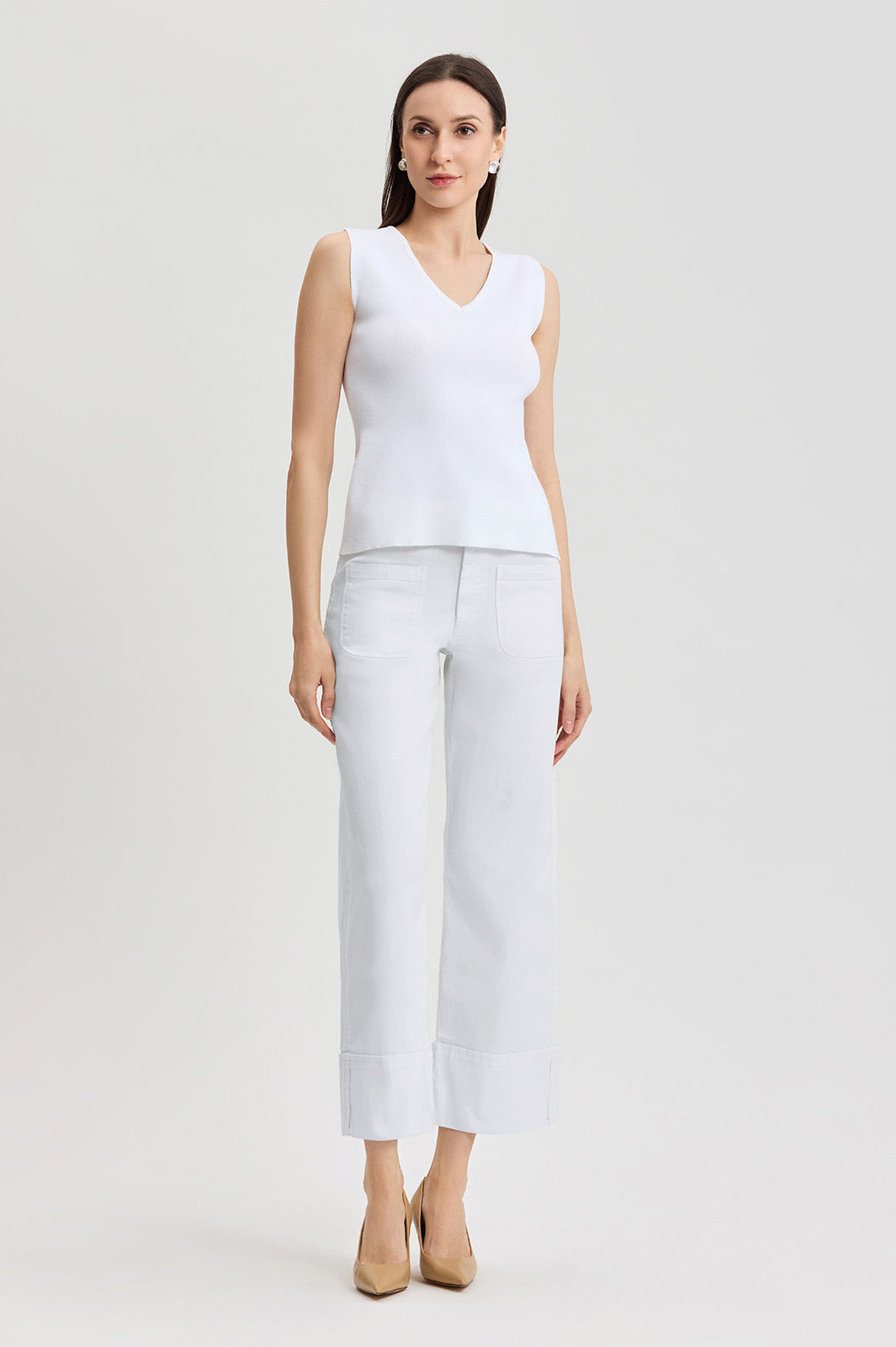 V-Neck Soft Knit Tank | Ming Wang