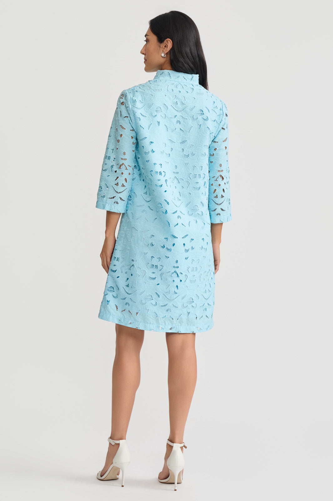 Lined Embroidered Stitch Woven Midi Dress | Ming Wang Lined Embroidered Stitch Woven Midi Dress | Ming Wang