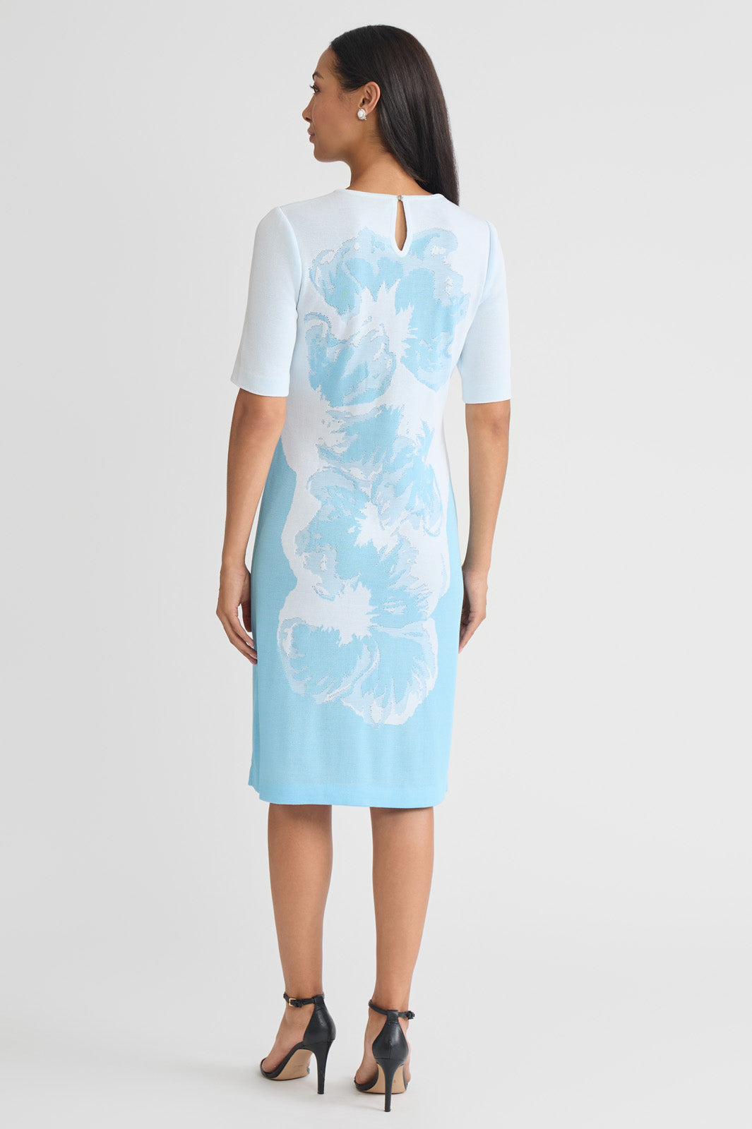 princess polly baby blue dress Sweetheart Floral A Line Dress with x Back Plus / 16 / White-Blue main image 0