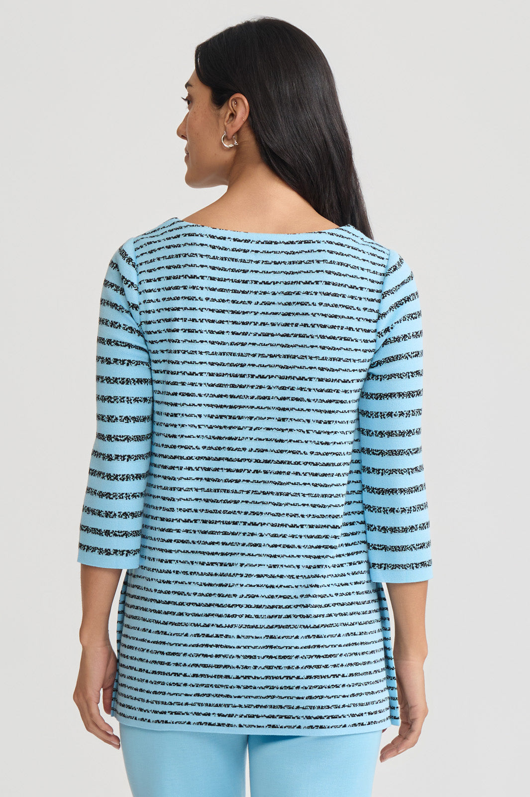 Horizontal Stripe Soft Knit Tunic | Ming Wang