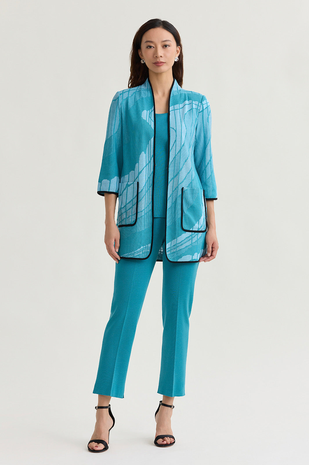 Heritage Geoprint Jacquard Knit Jacket | Ming Wang