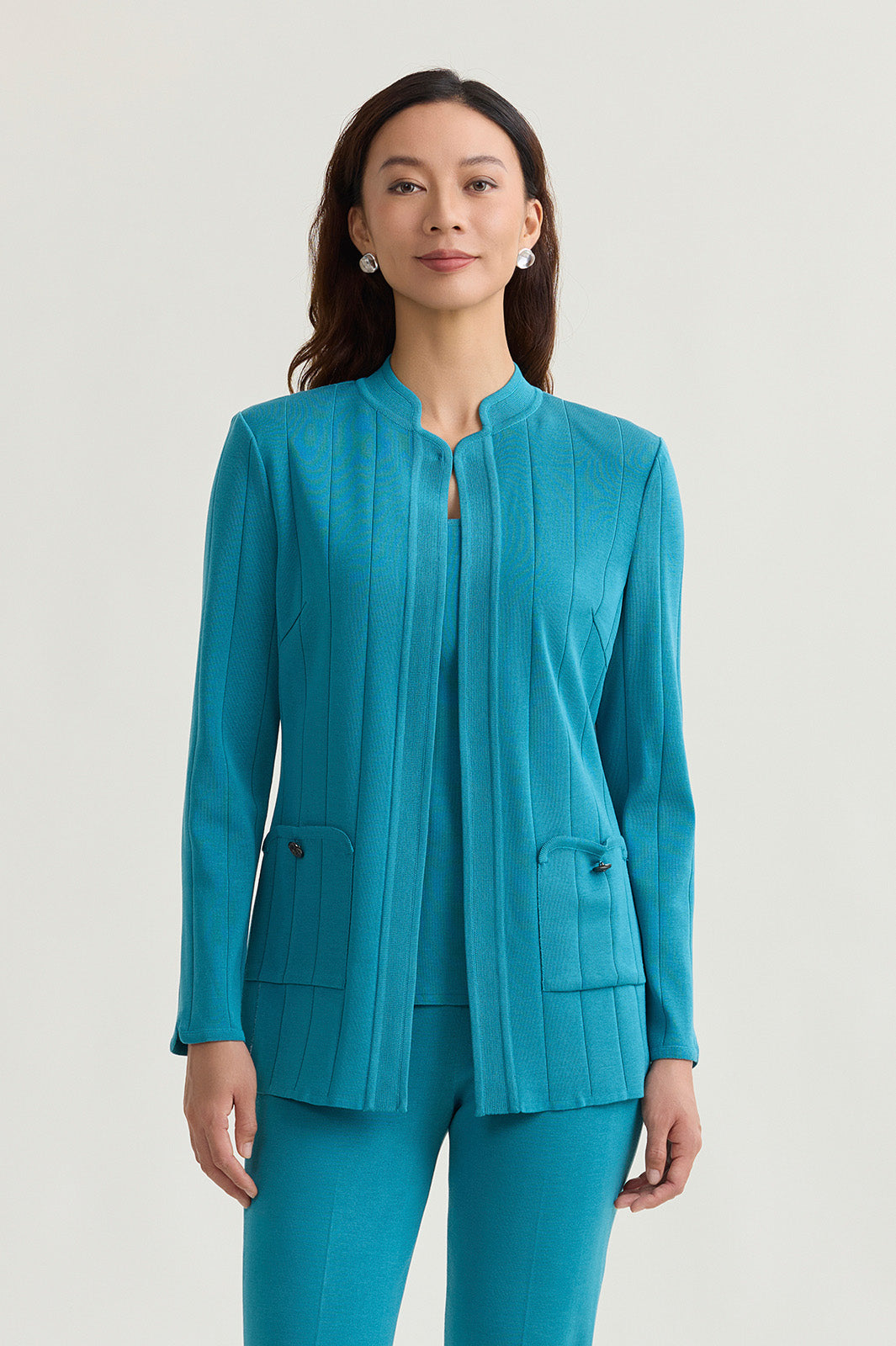 Heritage Multi Texture Knit Jacket | Ming Wang