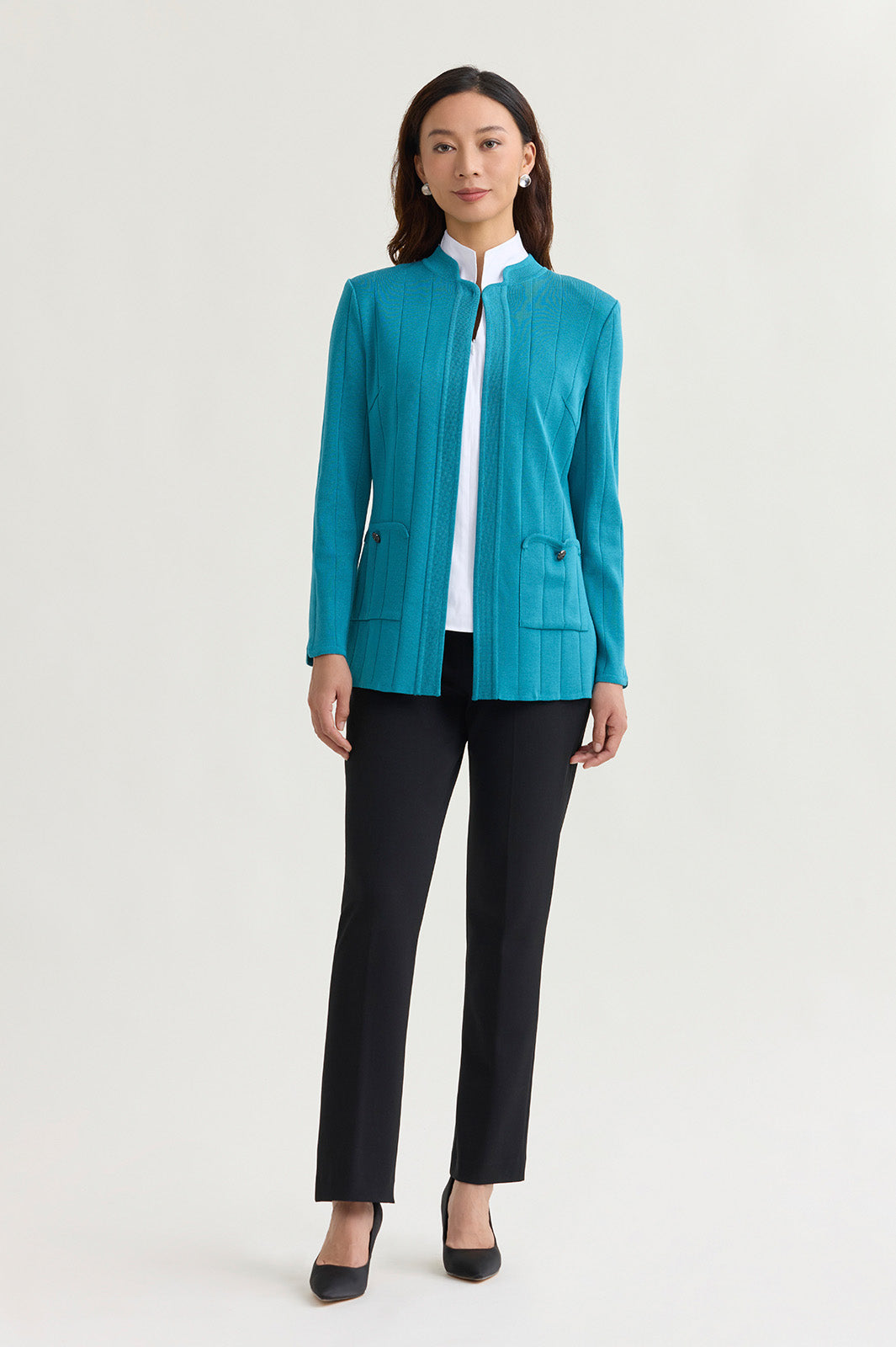 Heritage Multi Texture Knit Jacket | Ming Wang