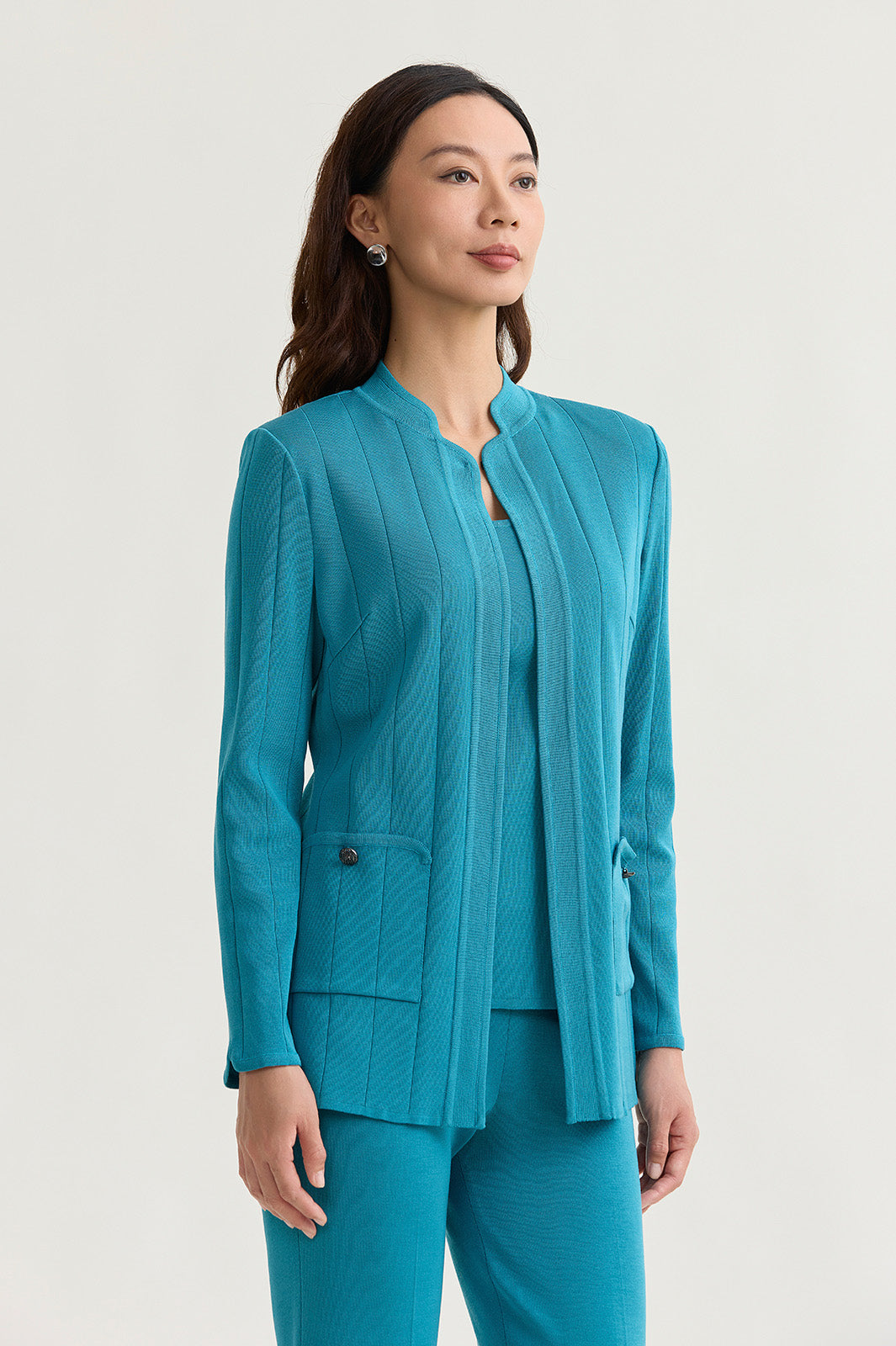 Heritage Multi Texture Knit Jacket | Ming Wang