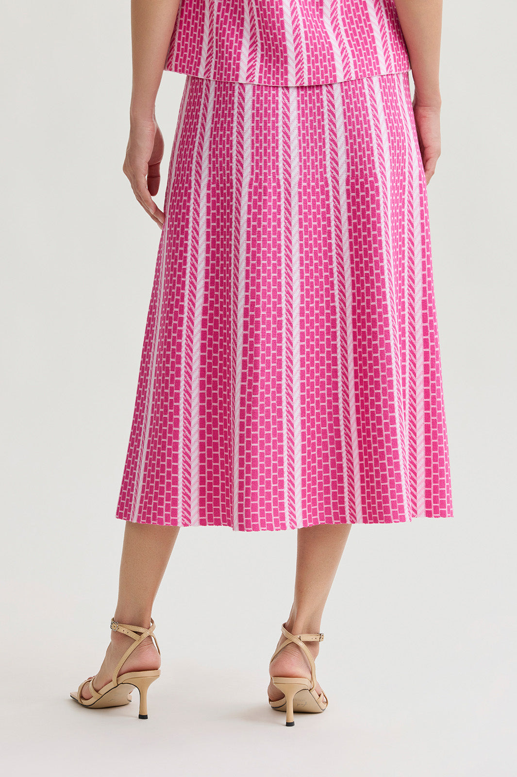 Roadmap Pattern Soft Knit Midi Skirt | Ming Wang