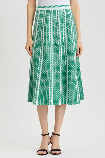 Roadmap Pattern Soft Knit Midi Skirt | Ming Wang