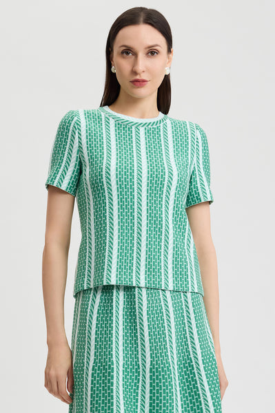 Roadmap Pattern Soft Knit Top | Ming Wang