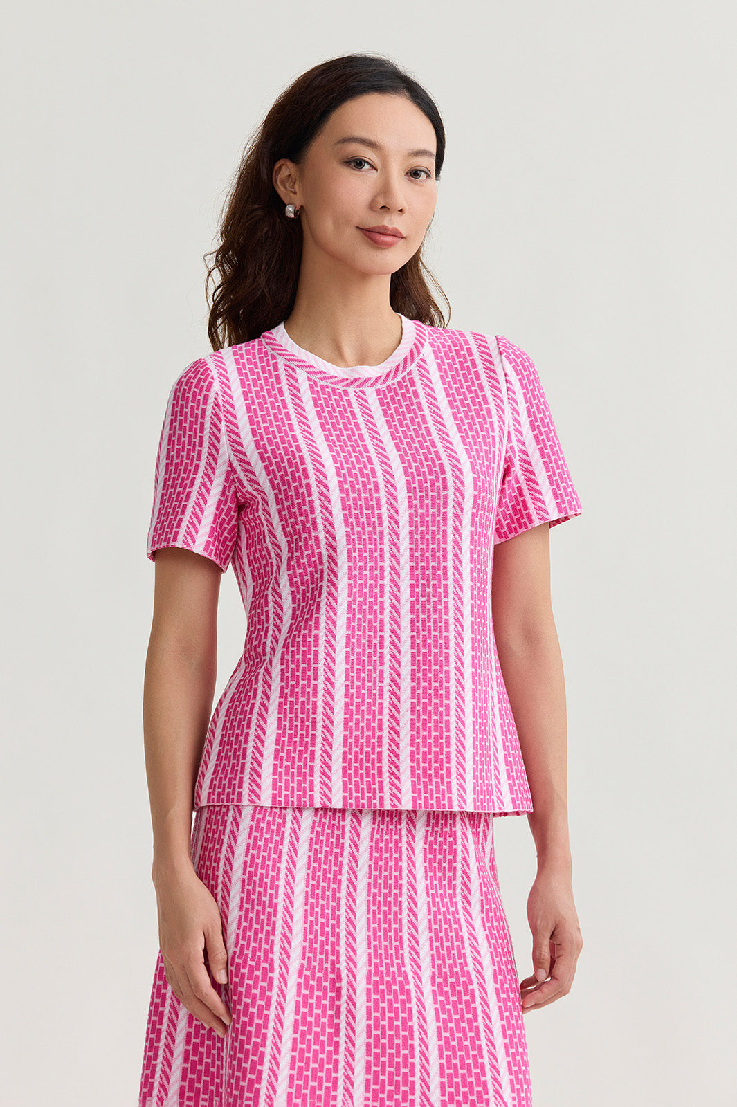 Roadmap Pattern Soft Knit Top | Ming Wang