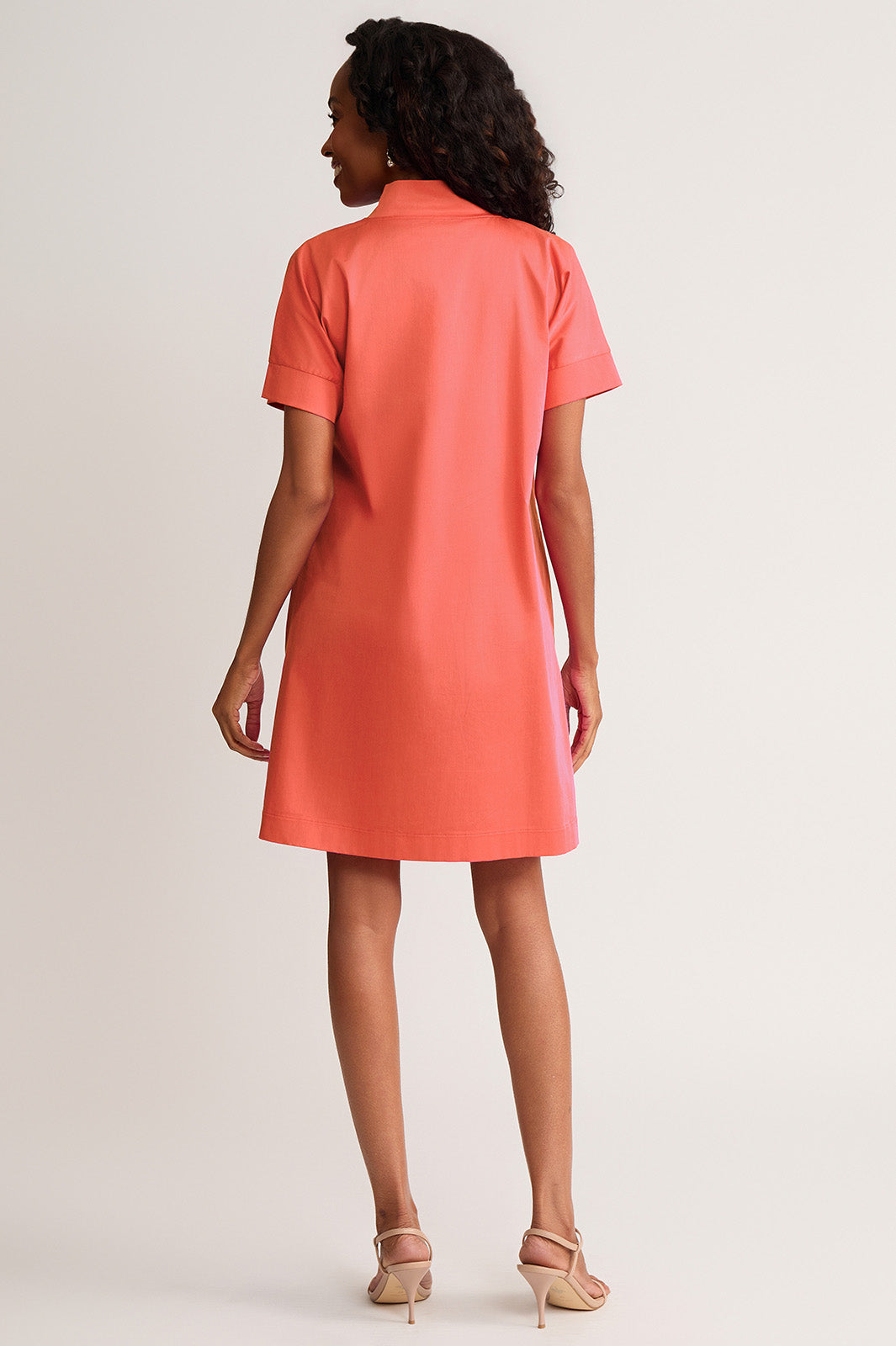 Relaxed A-Line Floral Printed Stretch Cotton Dress Relaxed A-Line Floral Printed Stretch Cotton Dress