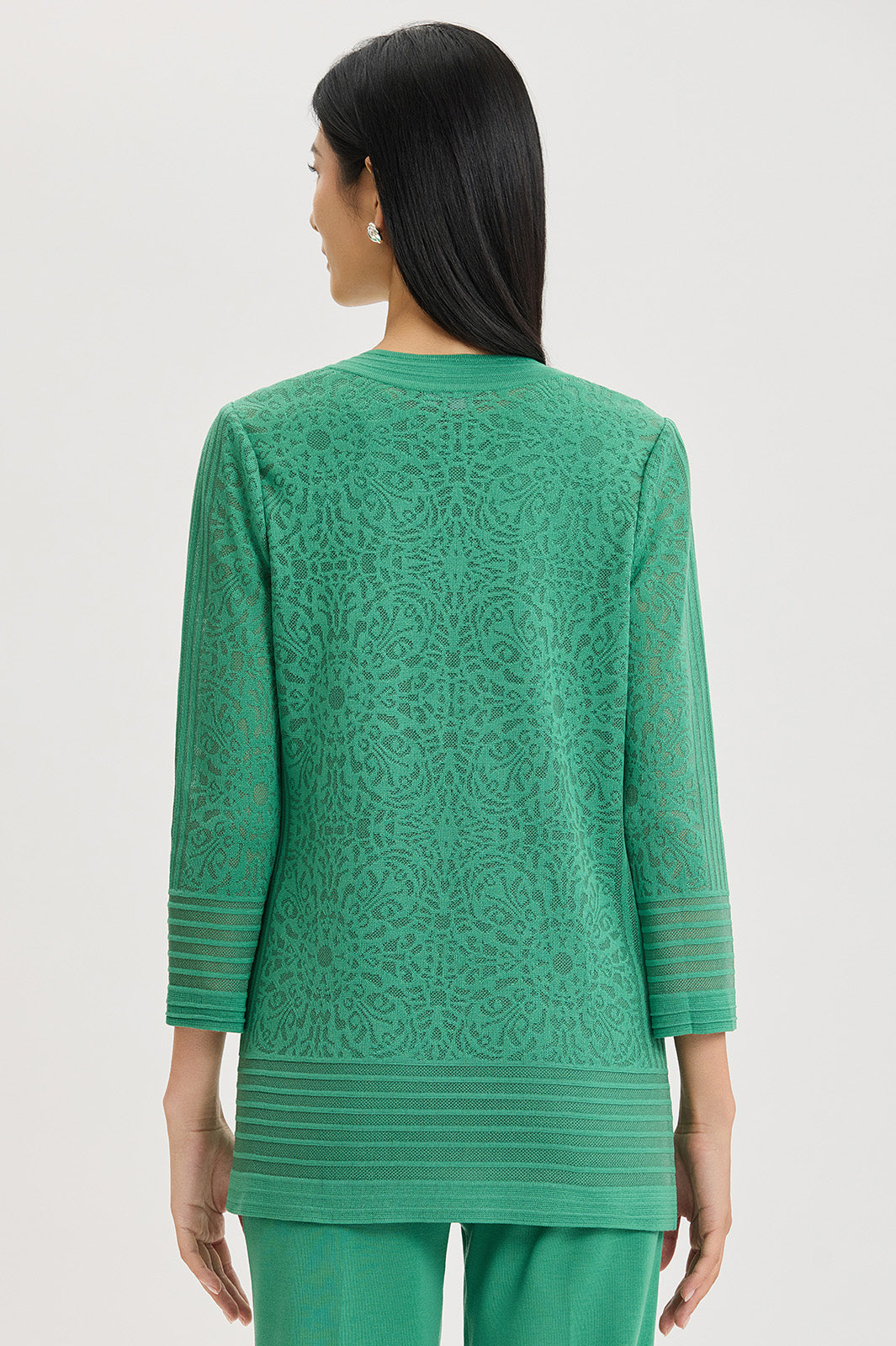 Heritage Burnout Medallion Knit Jacket | Ming Wang