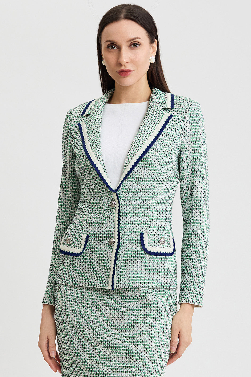 【新品未使用】Rirandture Ribbon Knit Jacket ミント WEB LIMITED]〈MARIEBELLEコラボ〉Ribbon Shiny Knit Jacket | カーデ
