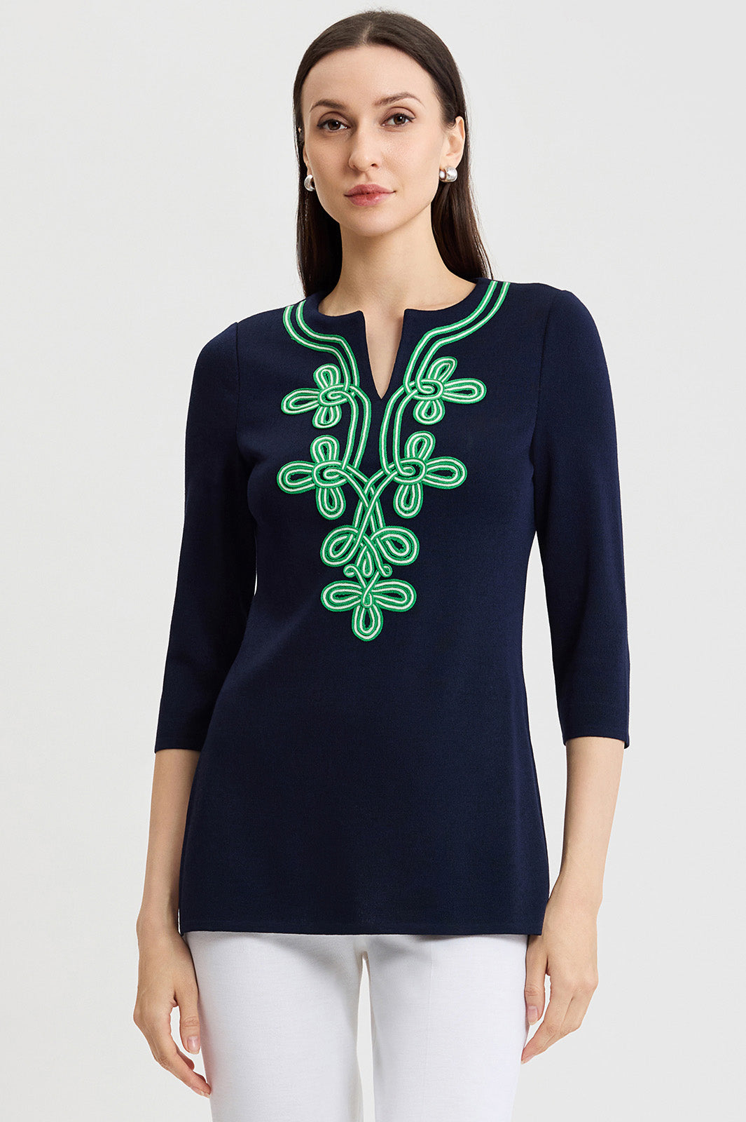 Classic Soutache Soft Knit Tunic | Ming Wang