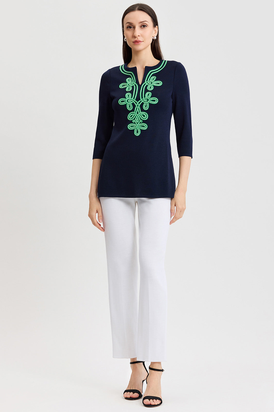 Classic Soutache Soft Knit Tunic | Ming Wang