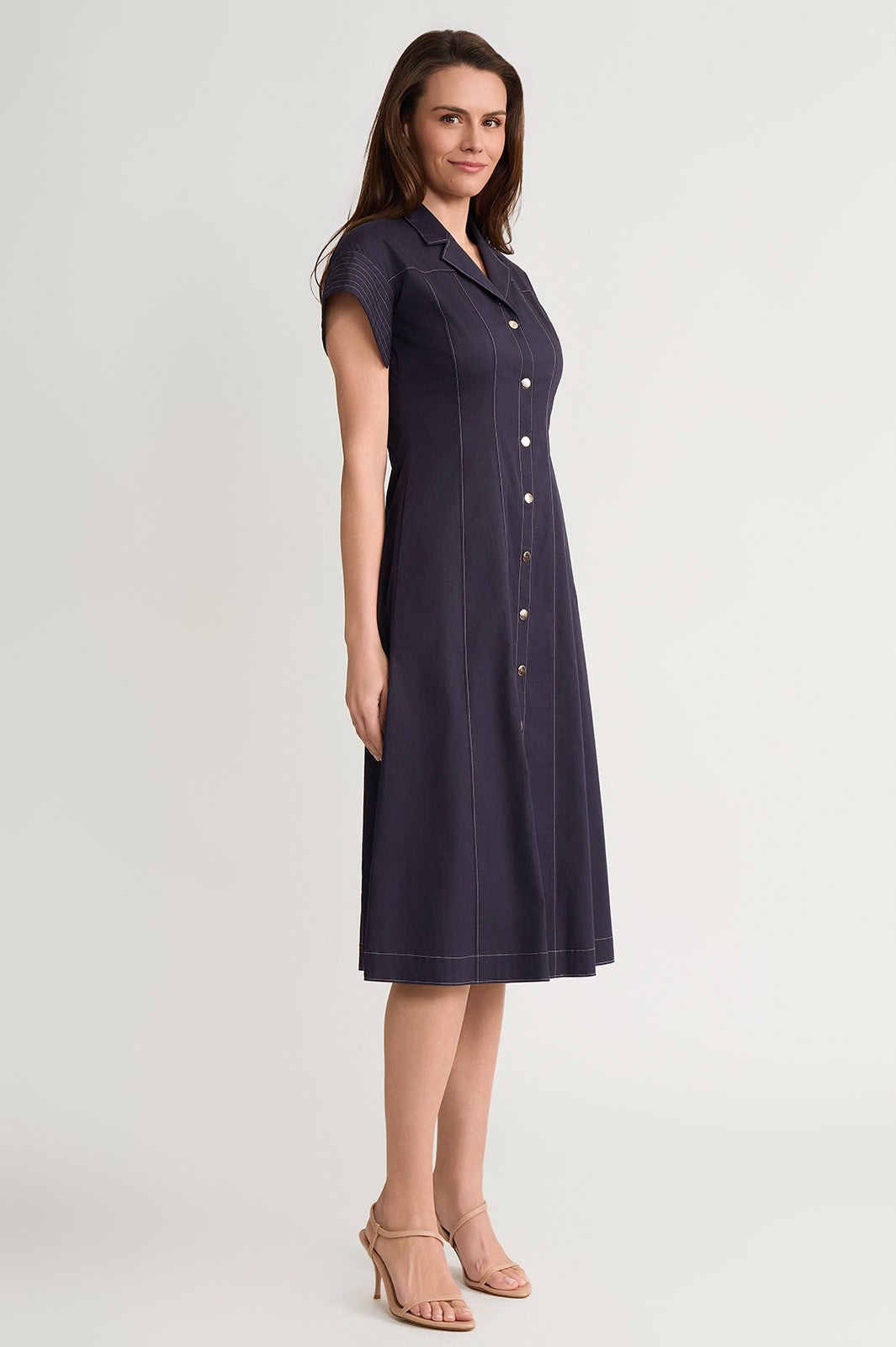 Fit-N-Flare Contrast Stitch Cotton Maxi Dress Fit-N-Flare Contrast Stitch Cotton Maxi Dress