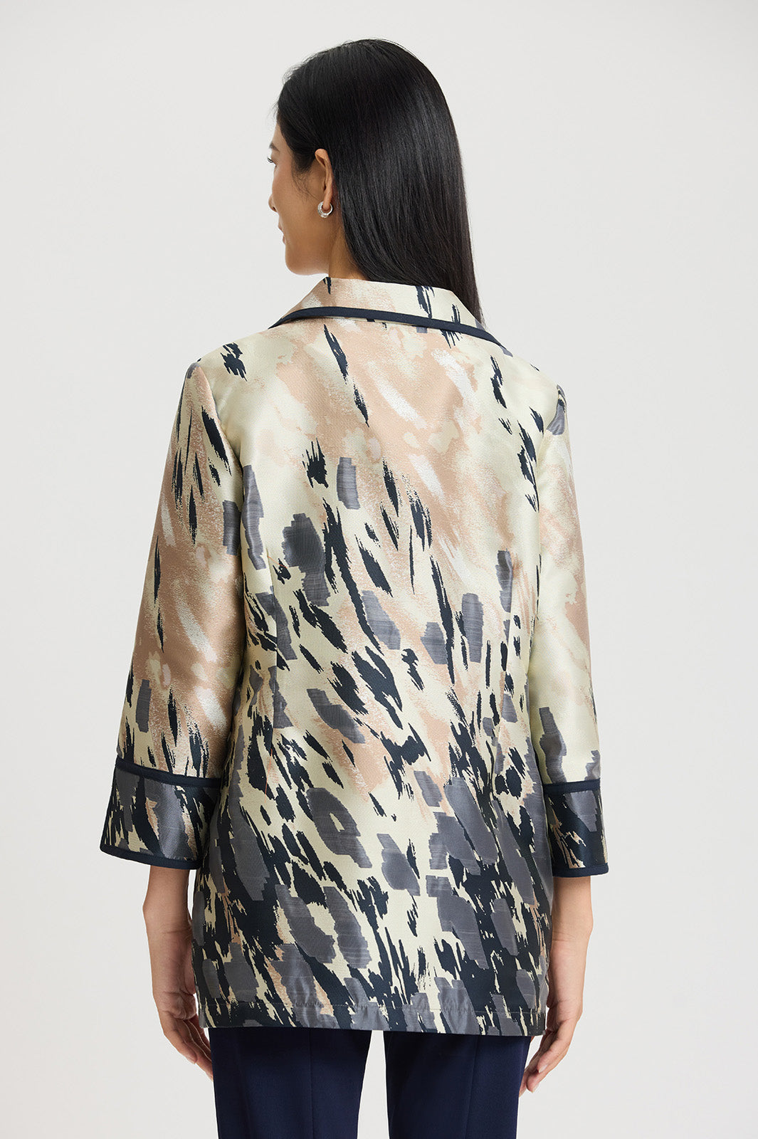 Abstract Animal Print Woven Jacket | Ming Wang