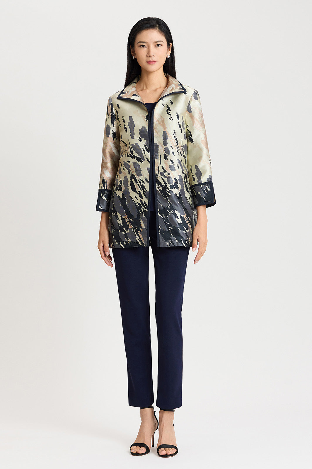 Abstract Animal Print Woven Jacket | Ming Wang