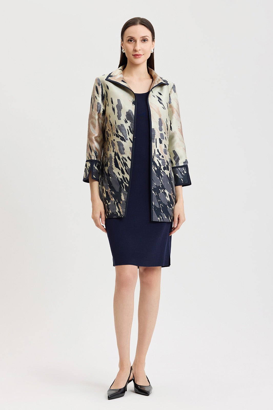 Abstract Animal Print Woven Jacket | Ming Wang