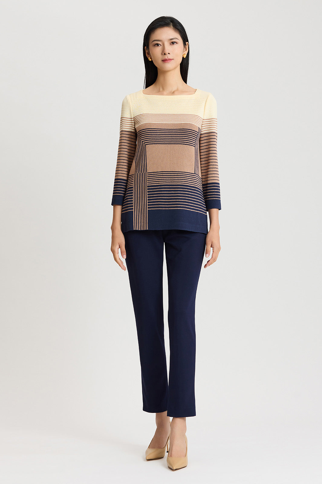 Ombre Stripe Soft Knit Tunic | Ming Wang