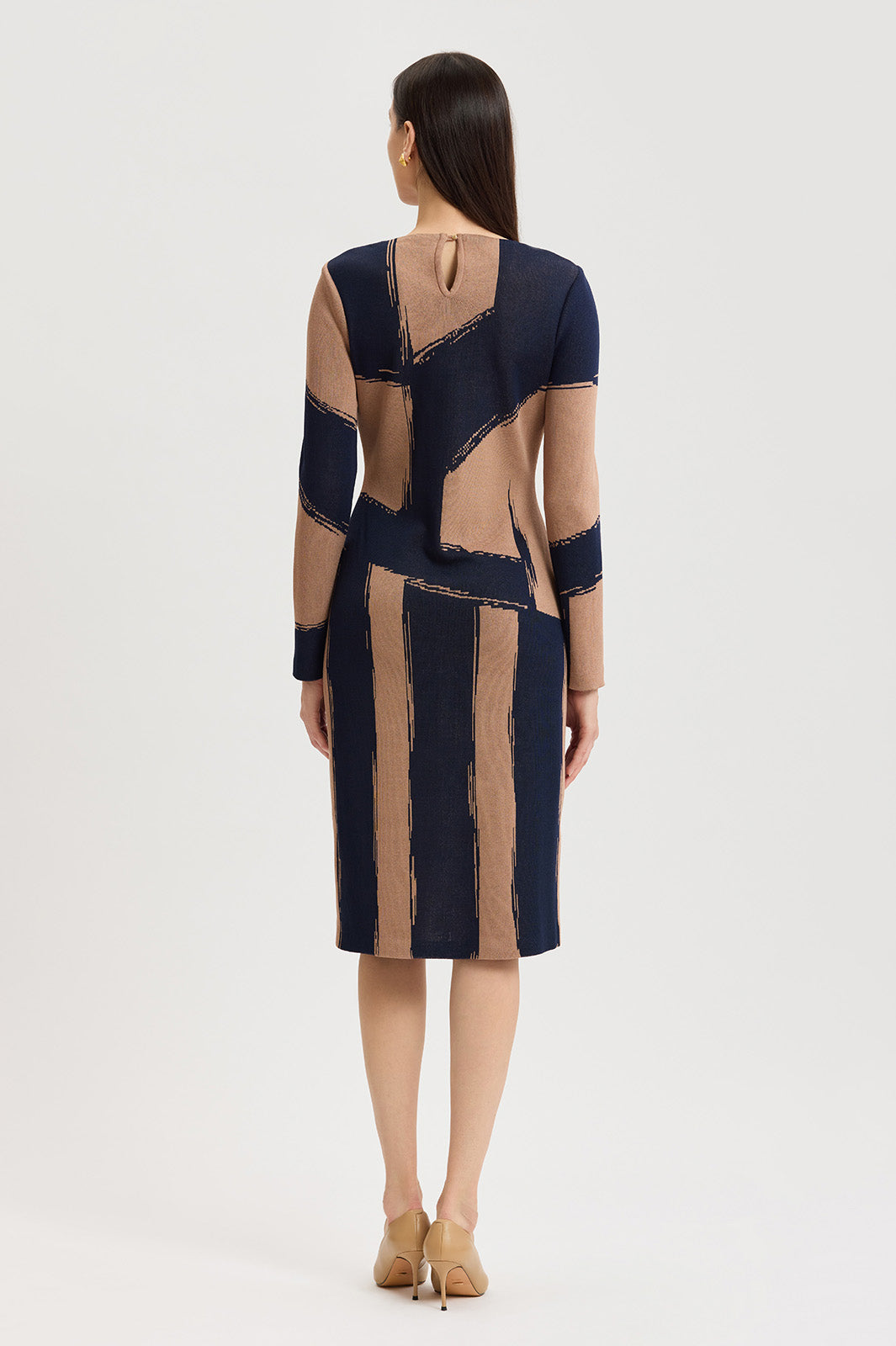 Brushstroke Soft Knit Sheath Dress | Ming Wang