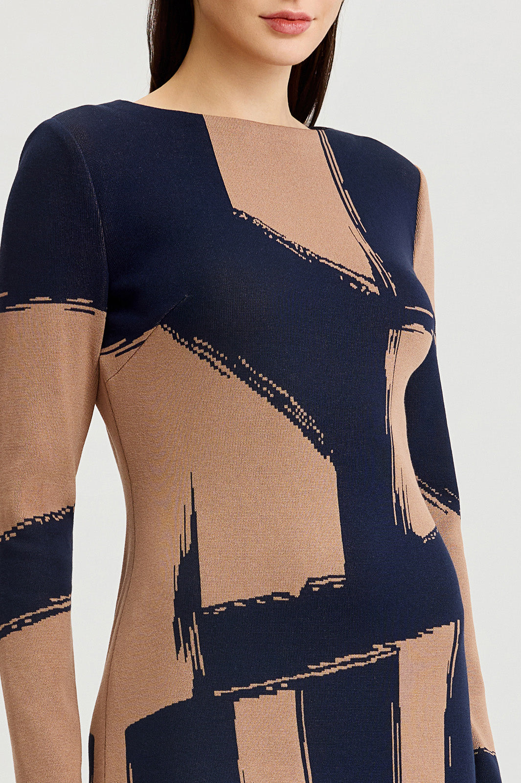 Brushstroke Soft Knit Sheath Dress | Ming Wang