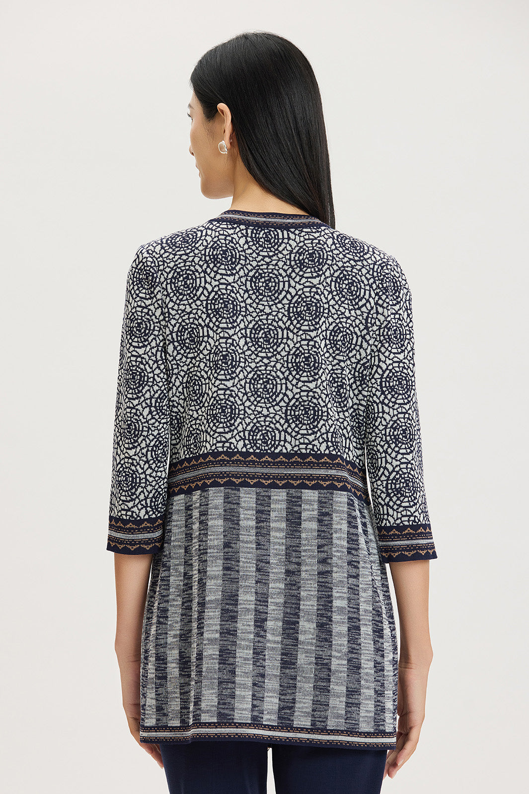 Heritage Multi-Pattern Jacquard Knit Jacket | Ming Wang