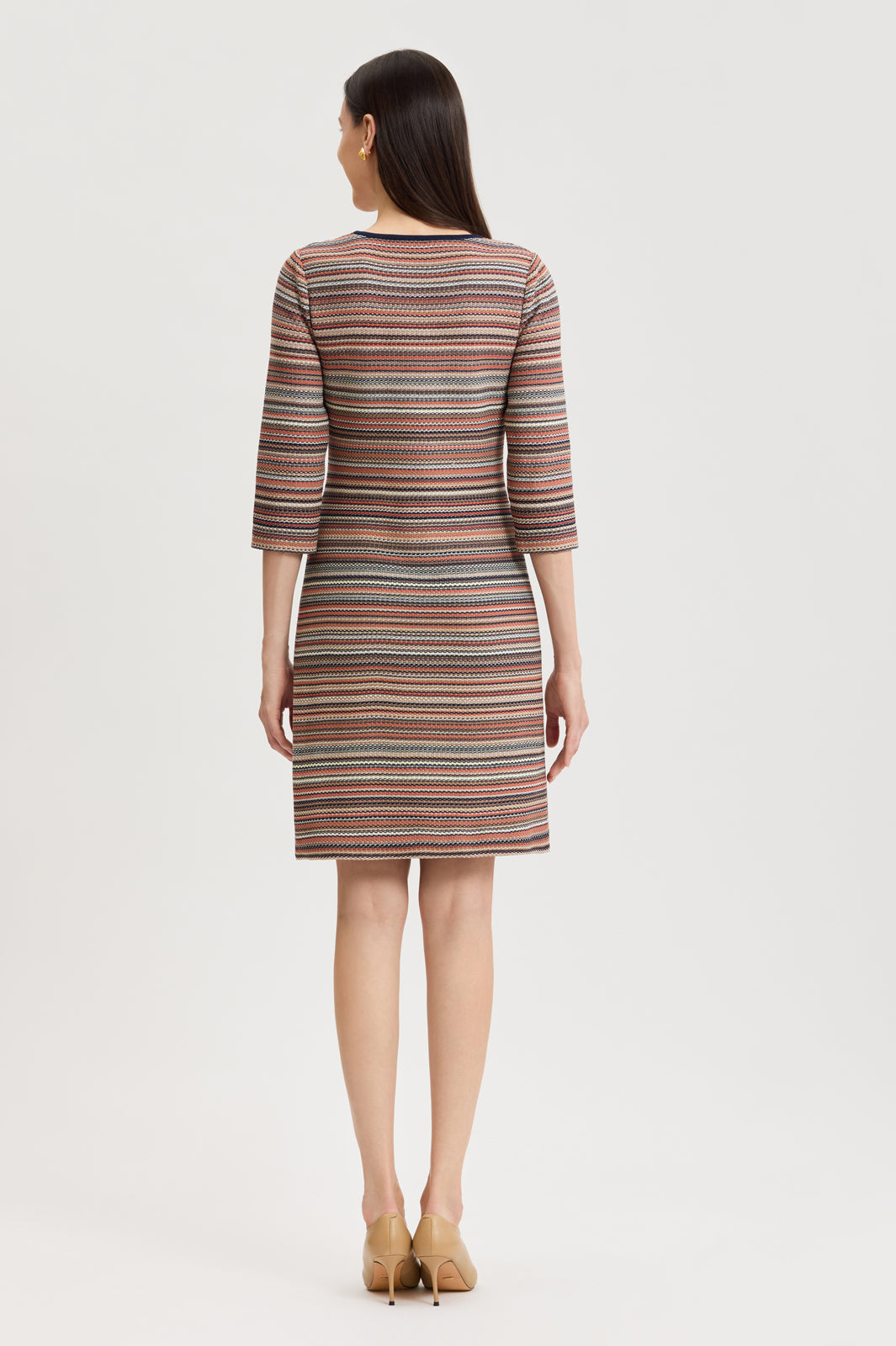 Horizontal Multi-Stitch Knit Sheath Dress | Ming Wang
