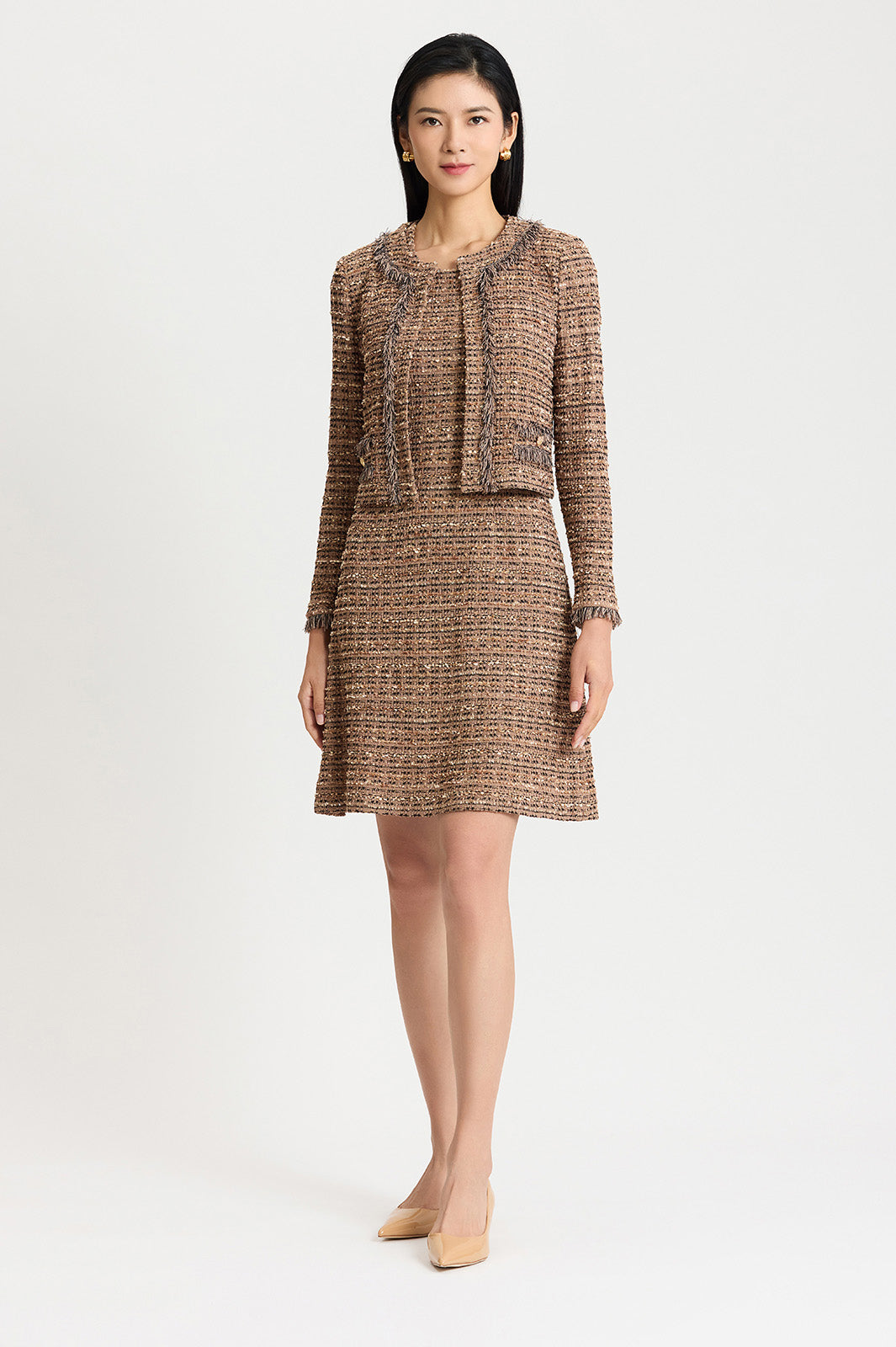 Heritage Eyelash Tweed Knit Jacket | Ming Wang