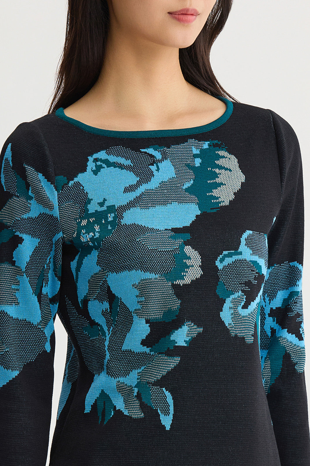 Floral Jacquard Soft Knit Tunic | Ming Wang