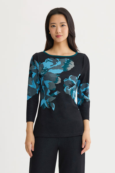 Floral Jacquard Soft Knit Tunic | Ming Wang
