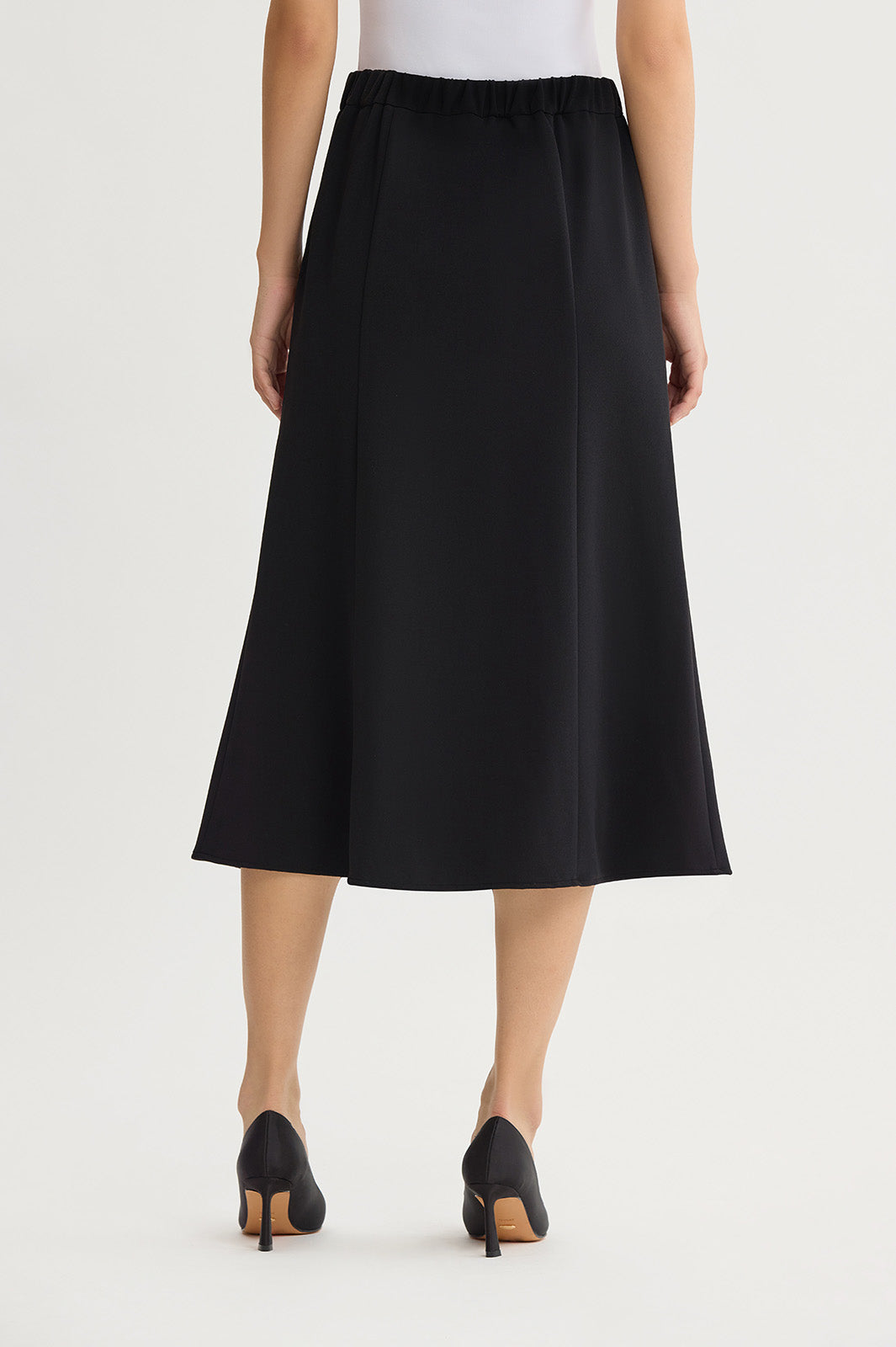A-Line Stretch Deco Crepe Maxi Skirt | Ming Wang