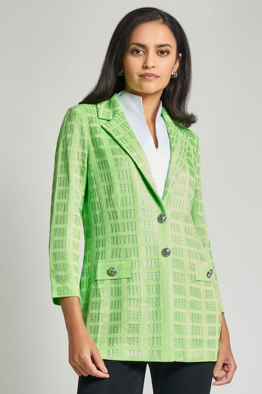 Tailored Fit Tonal Textured Knit Jacket