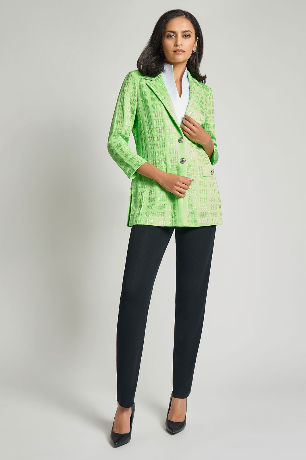 Tailored Fit Tonal Textured Knit Jacket