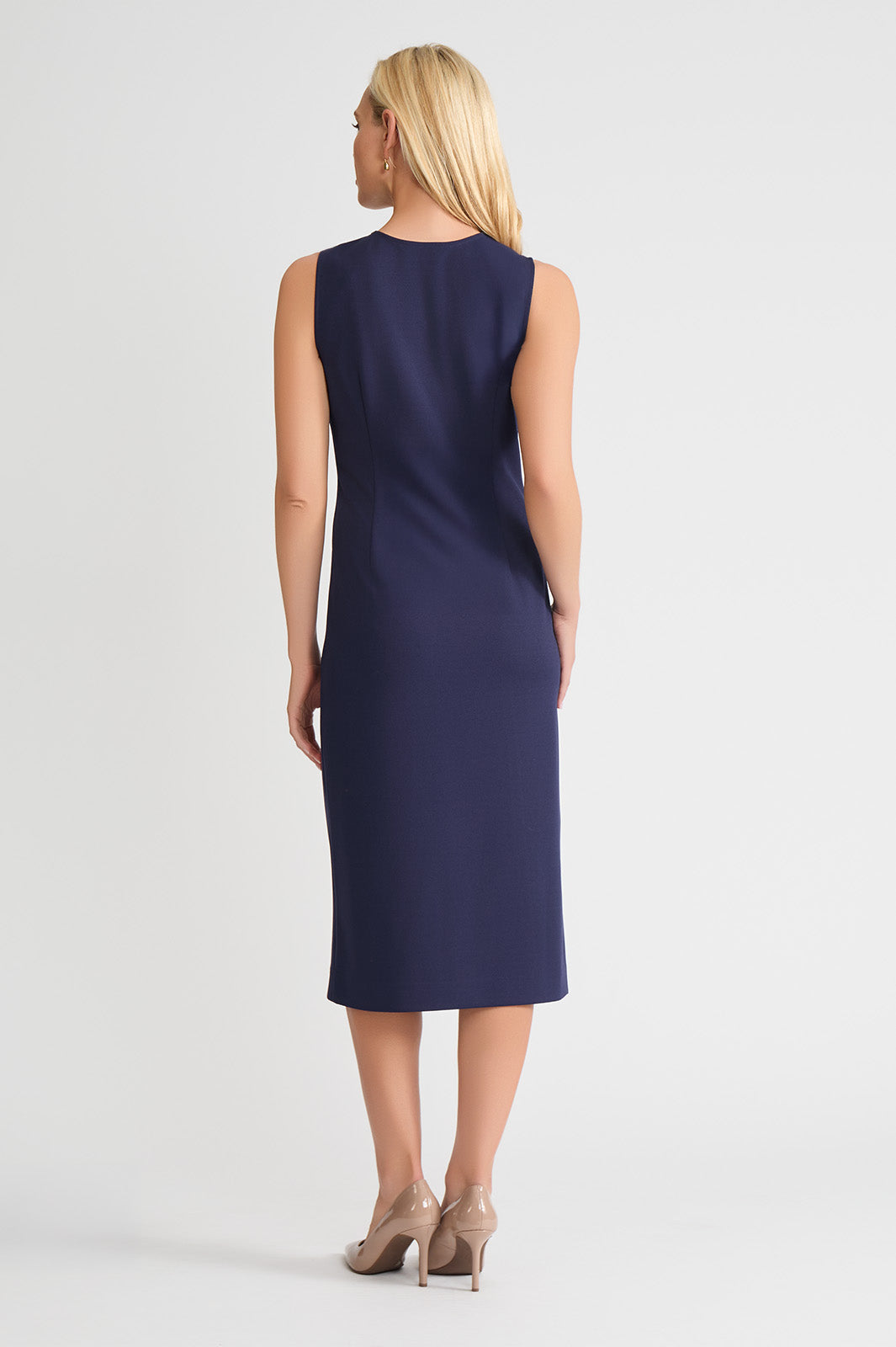 Stretch Deco Crepe Sheath Midi Dress | Ming Wang