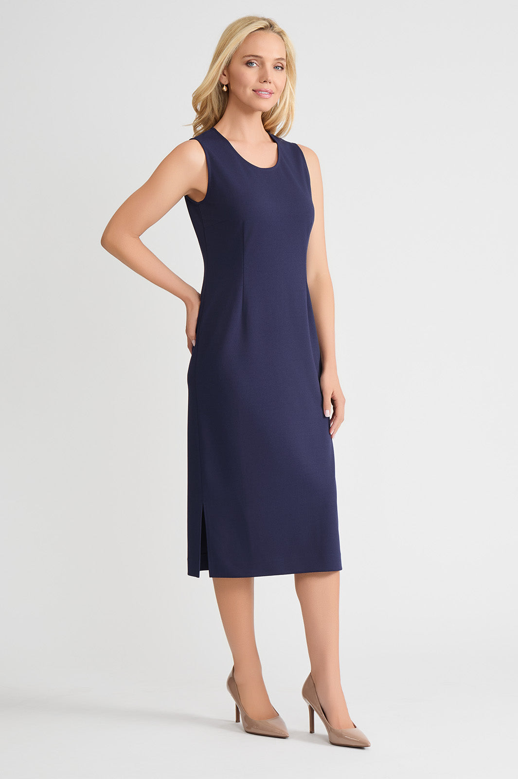 Stretch Deco Crepe Sheath Midi Dress