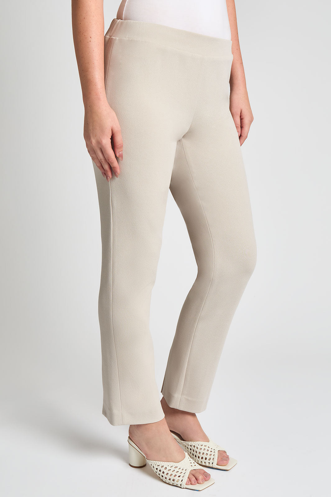 Stretch Deco Crepe Straight-Leg Pants | Ming Wang