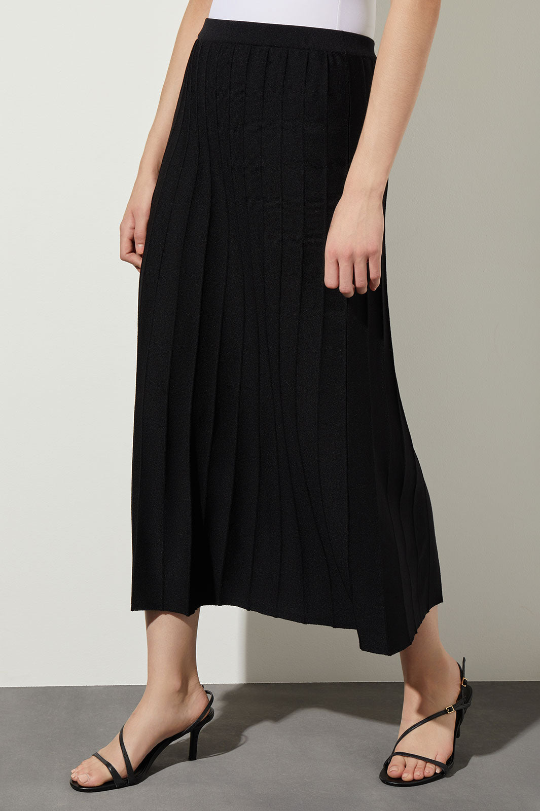 Pleated Soft Knit Maxi Skirt Ming Wang
