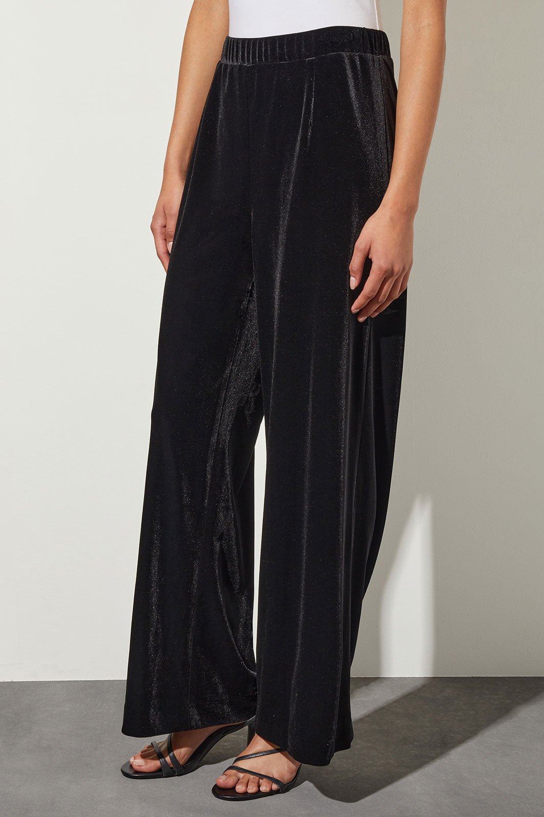 Plus Size Velvet Wide-Leg Pants