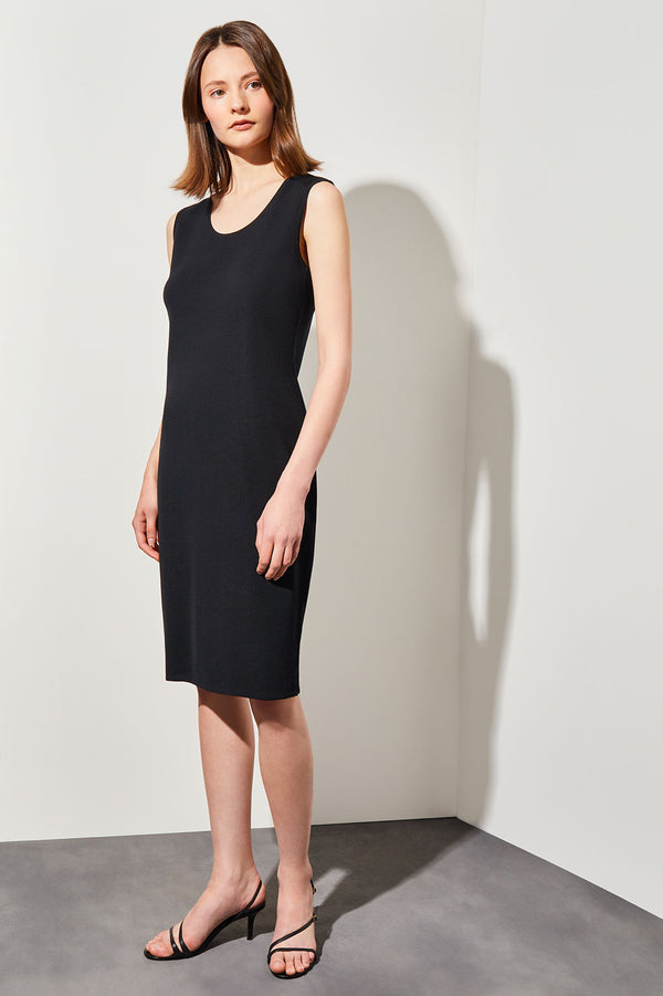 black knit sheath dress / XS jewel-tones